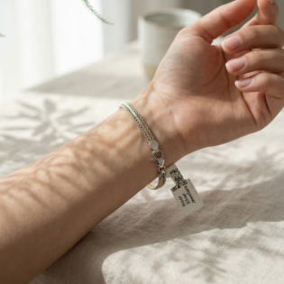 Luna Weave Pure Silver Bracelet - Image 5
