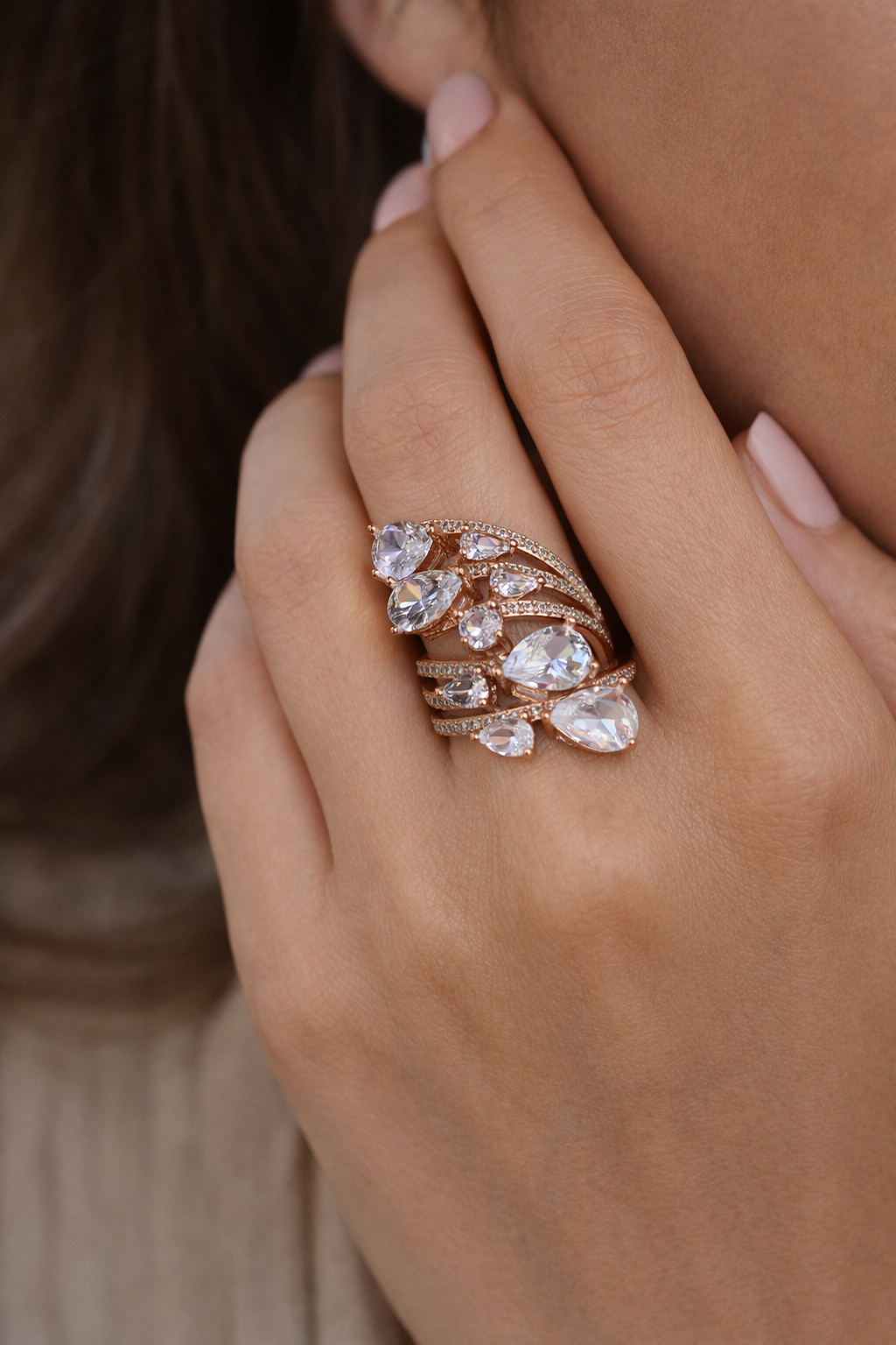 Luminous Cascade Silver Ring - Image 5