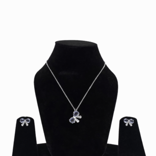 Luna Bow Silver Pendant Set