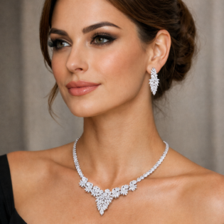 Silver Petal Symphony Necklace