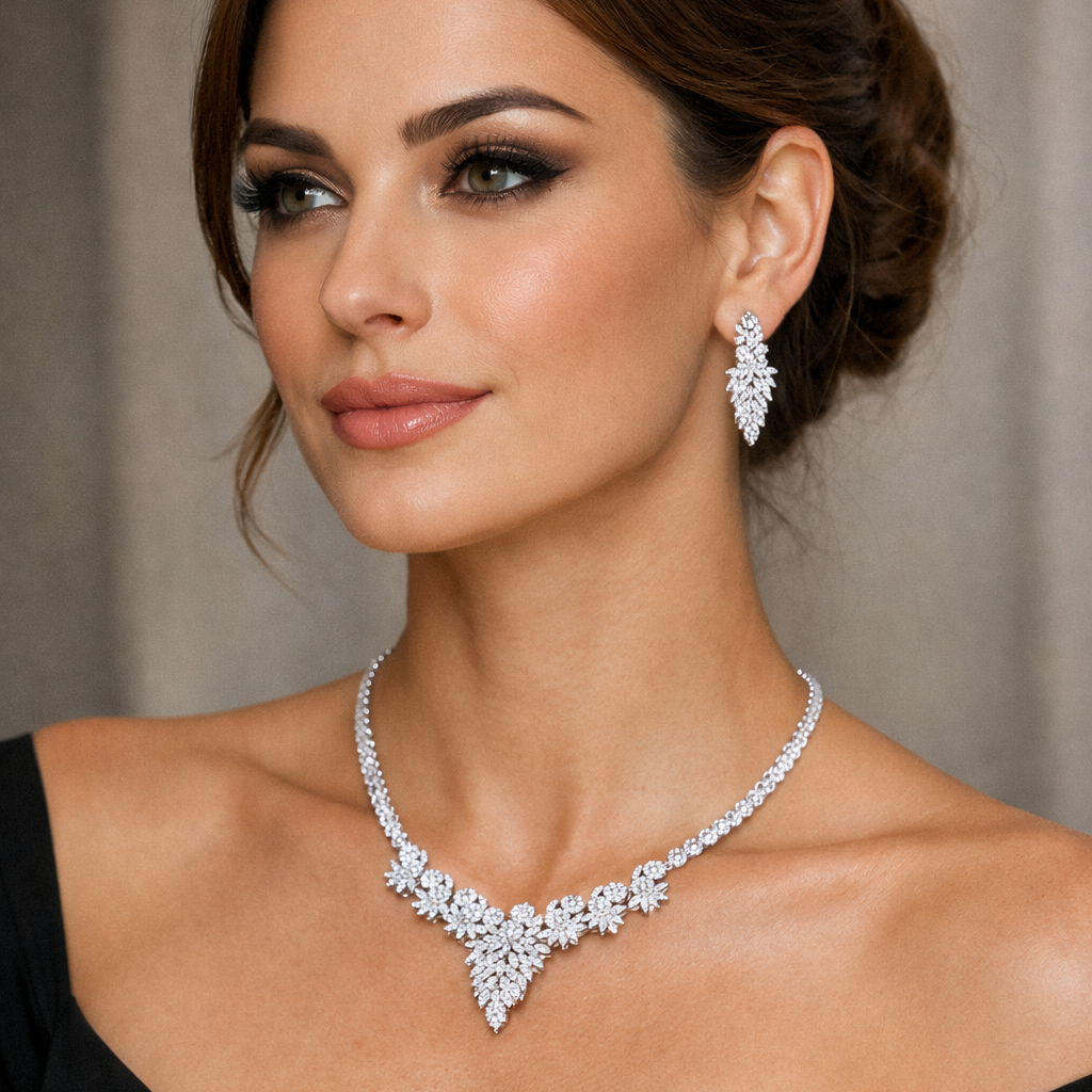 Silver Petal Symphony Necklace