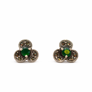 Emerald Trinity Bloom Studs