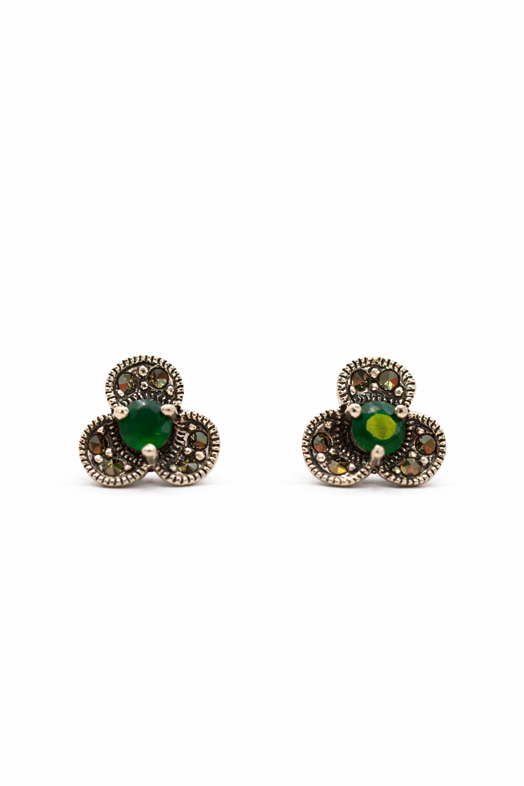 Emerald Trinity Bloom Studs