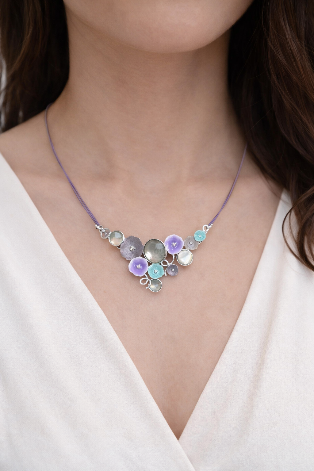 Silver Blossom Harmony Pendant Set - Image 3