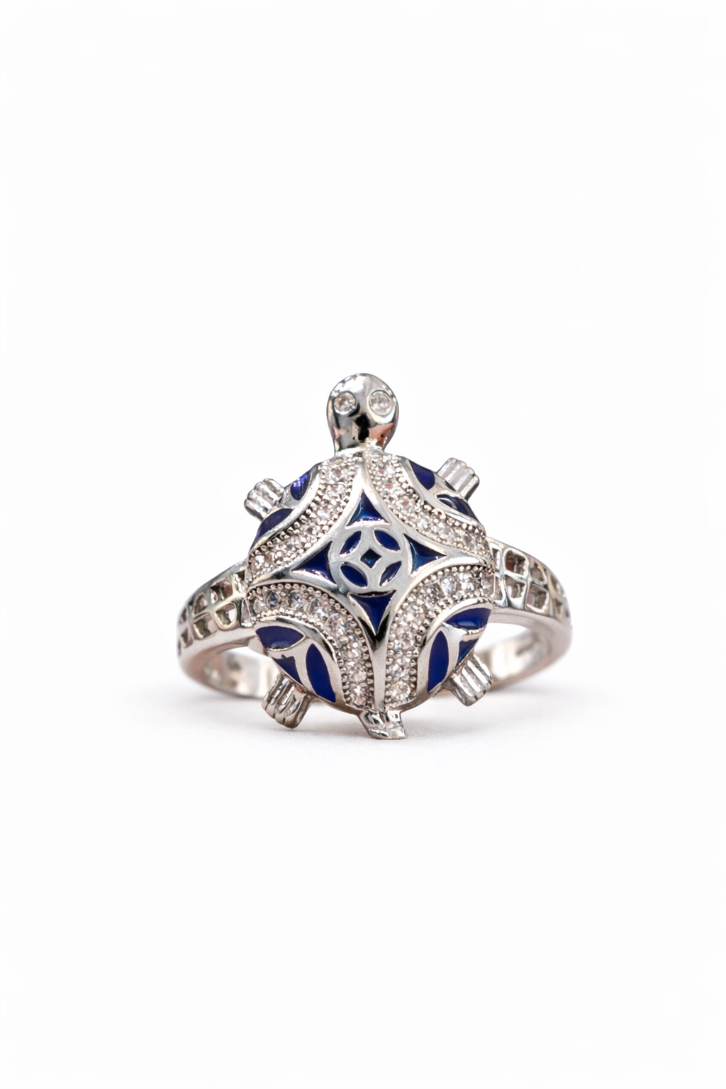Azure Compass Charm Ring