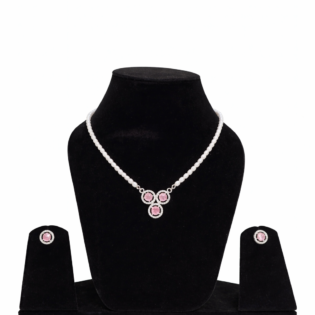 Rosé Pearl Grace Silver Pendant Set