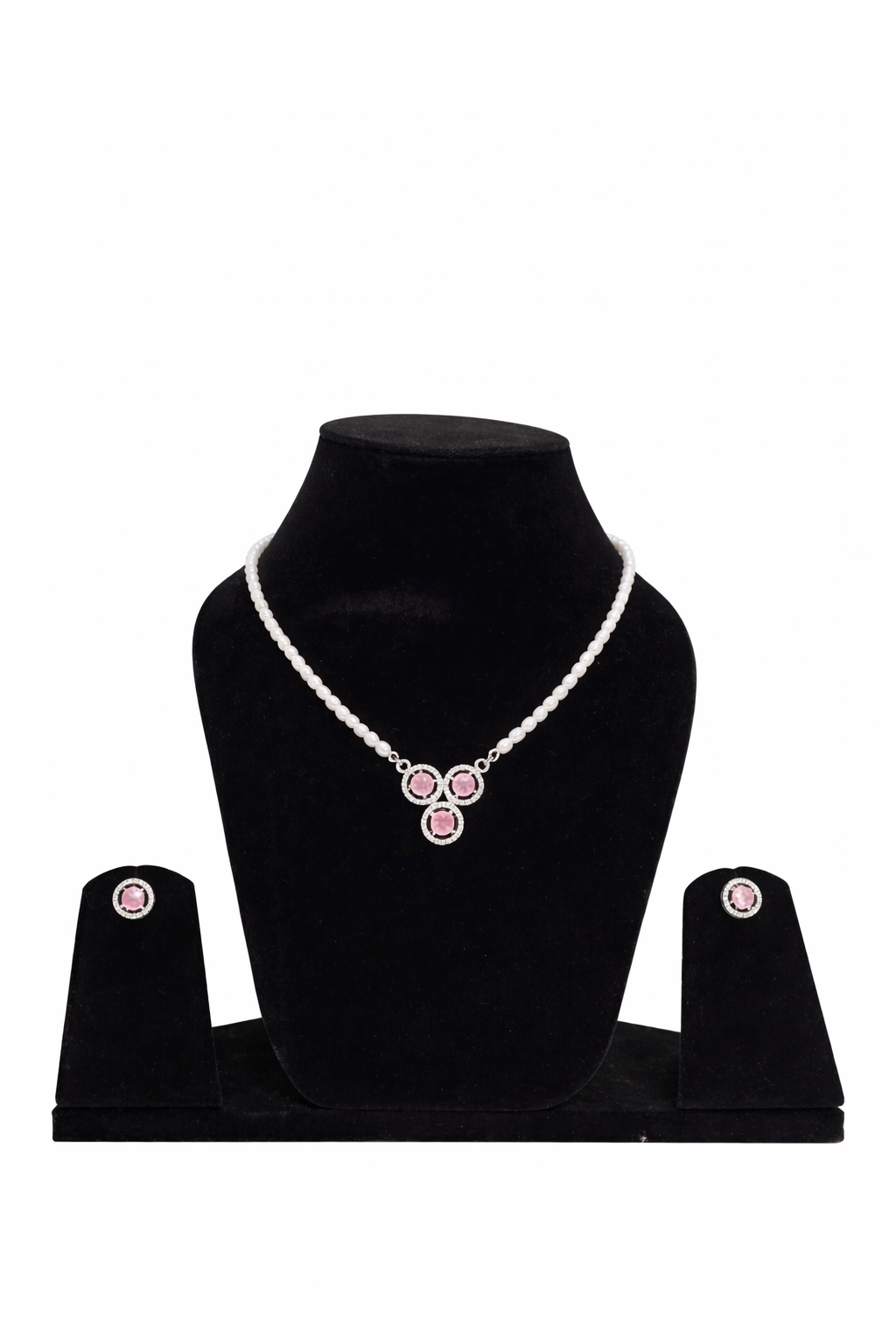 Rosé Pearl Grace Silver Pendant Set