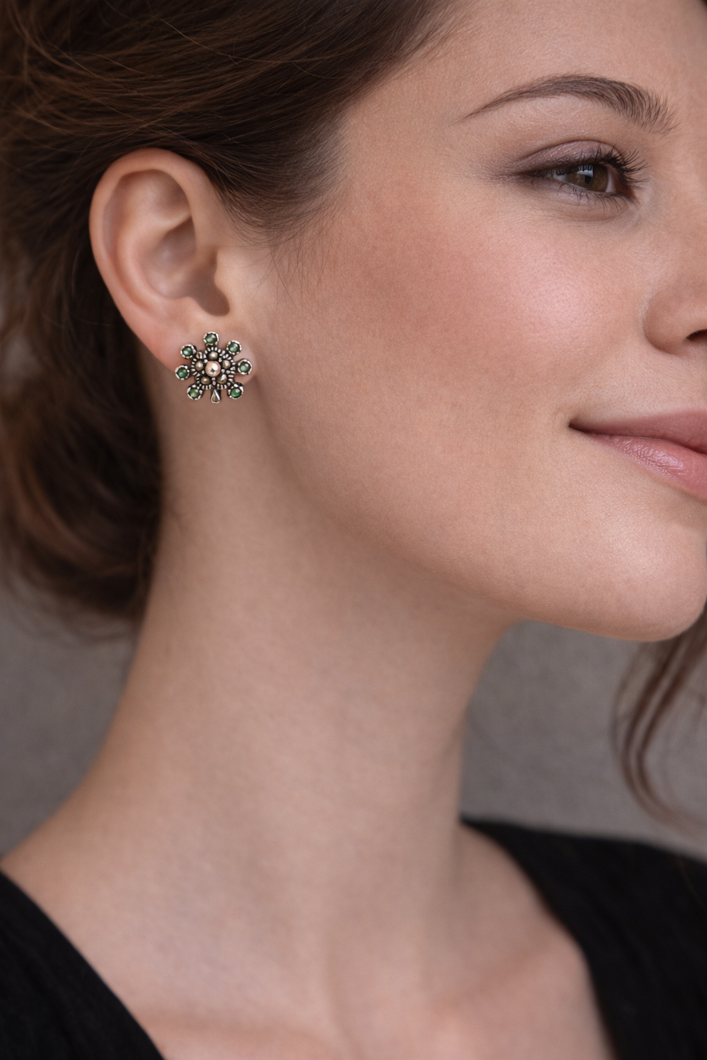 Verdant Sunburst Stud Earrings - Image 2