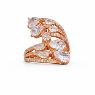 Luminous Cascade Silver Ring