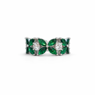 Emerald Vine Silver Ring