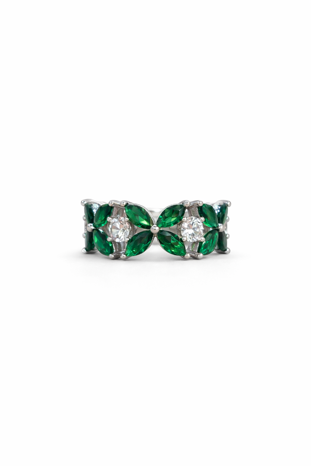 Emerald Vine Silver Ring