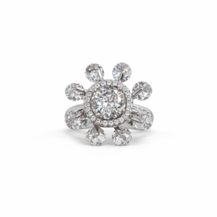 Solar Bloom Silver Ring