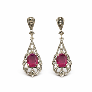 Crimson Heirloom Drop Earrings