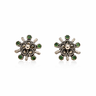 Verdant Sunburst Stud Earrings