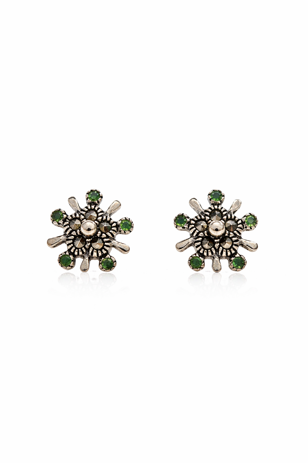 Verdant Sunburst Stud Earrings
