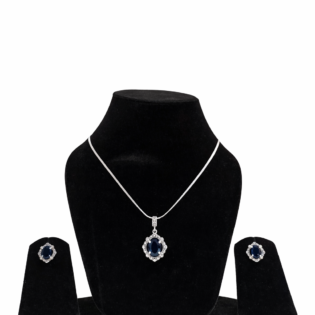 Midnight Halo Silver Pendant Set
