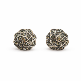 Antique Noir Rose Stud Earrings