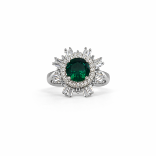 Emerald Halo Royale Ring