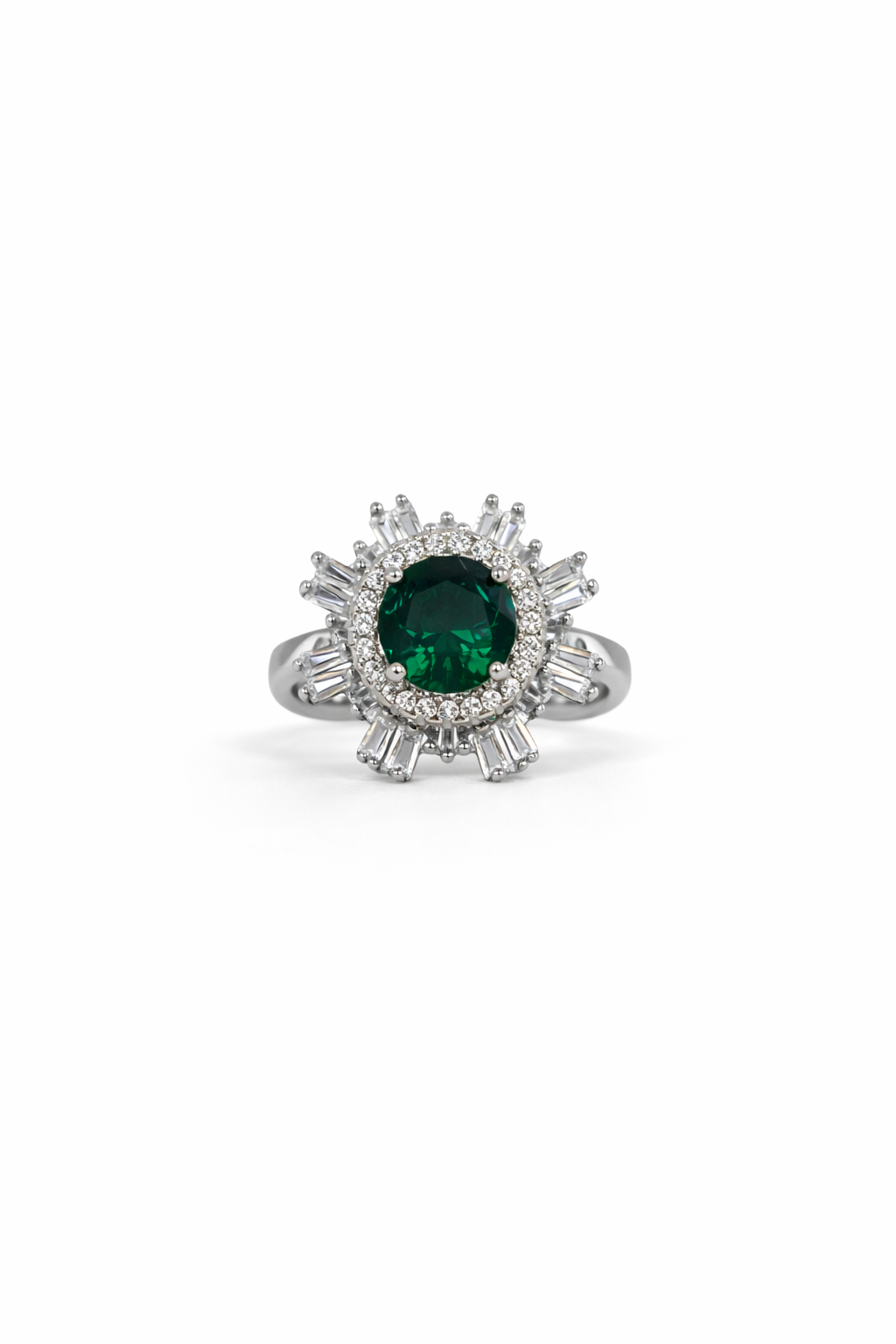 Emerald Halo Royale Ring