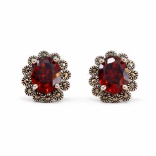 Crimson Heirloom Halo Studs