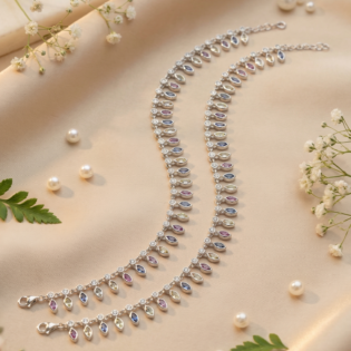 Silver Drop Anklet - Image 3