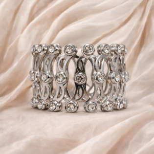 Silver Infinity Cuff Ring - Image 5