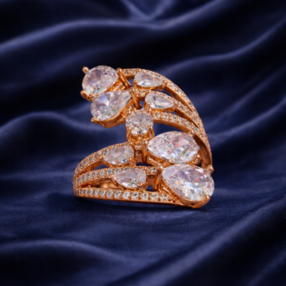 Luminous Cascade Silver Ring - Image 4