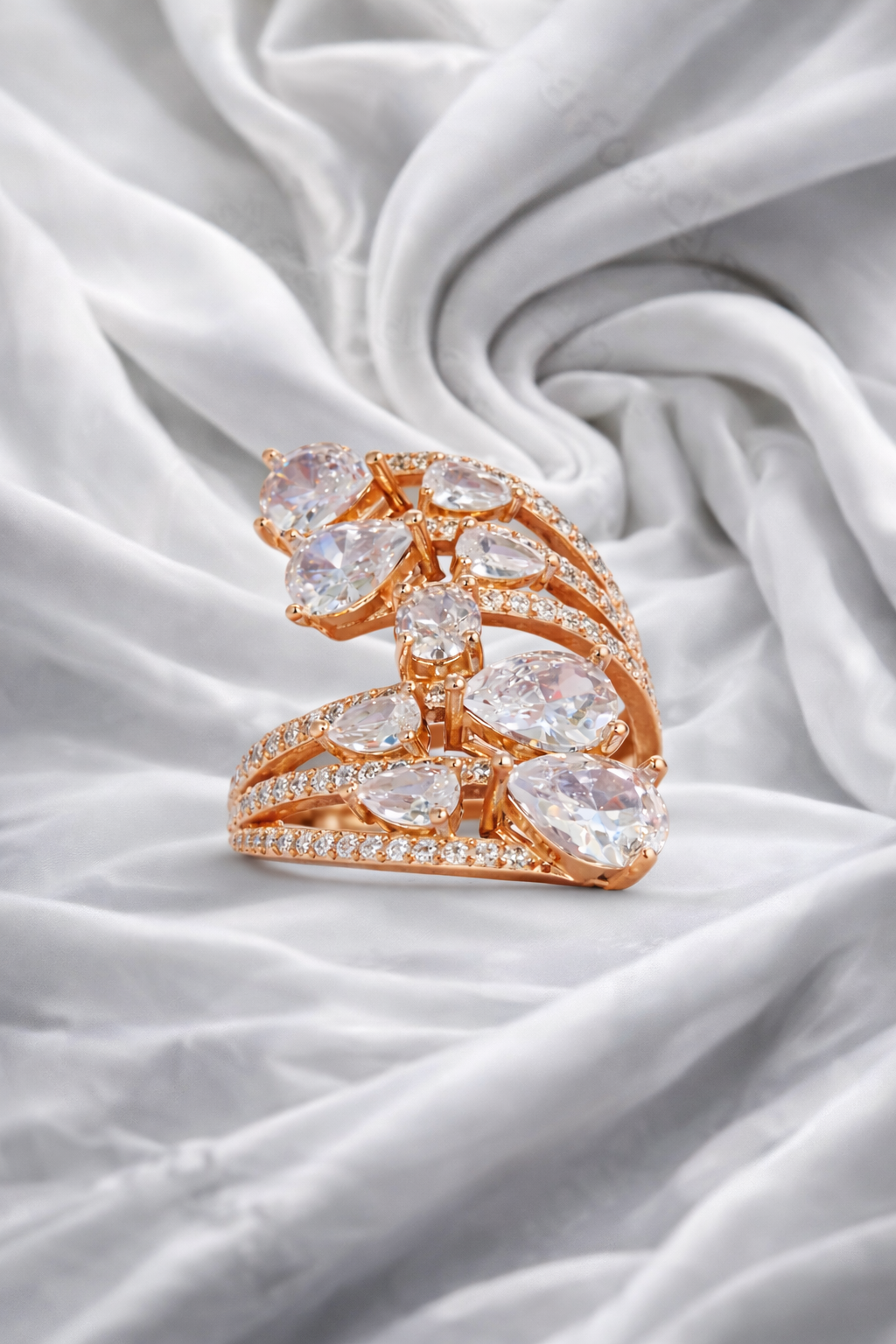 Luminous Cascade Silver Ring - Image 3
