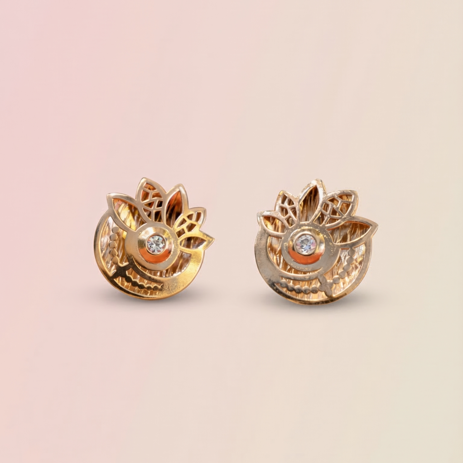 Golden Lotus Whisper Studs