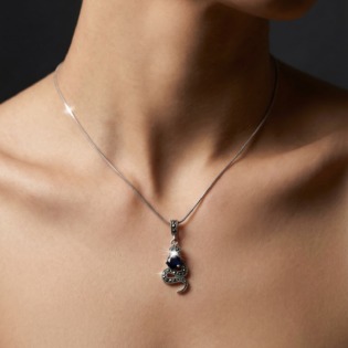 Serpent Elegance Silver Pendant Set - Image 4
