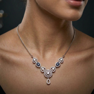 Silver Luminara Teardrop Pendant Set - Image 2