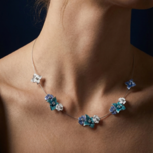 Azure Blossom Silver Pendant Set - Image 2