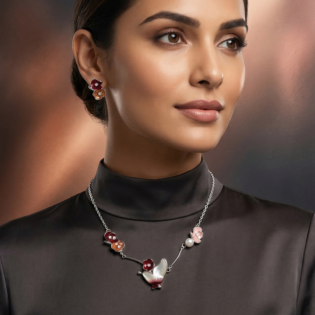 Blossom Flutter Silver Pendant Set - Image 4