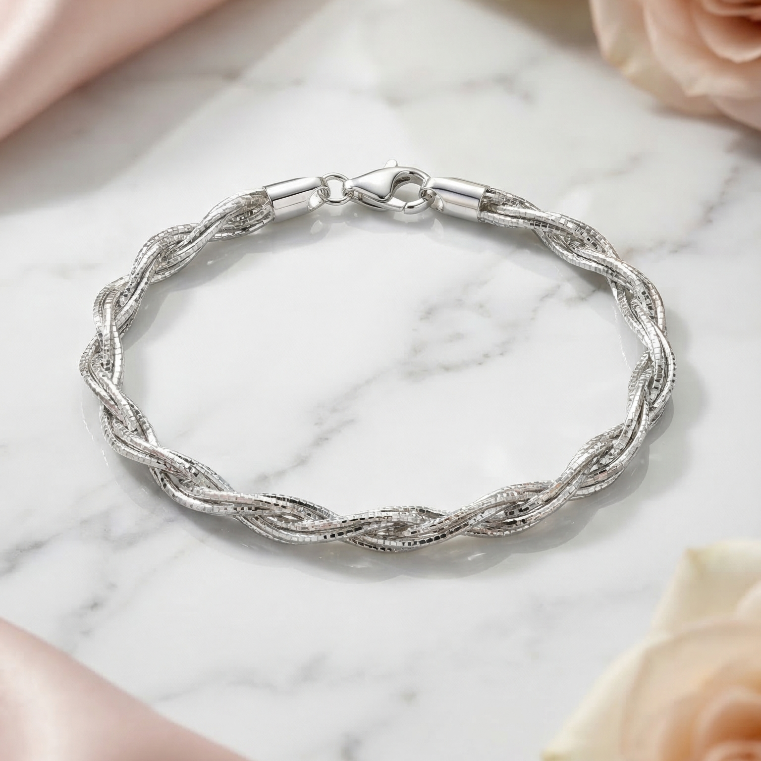Silver Serene Twist Bracelet