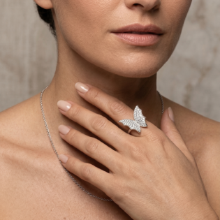 Luna Flutter Silver Ring - Image 5