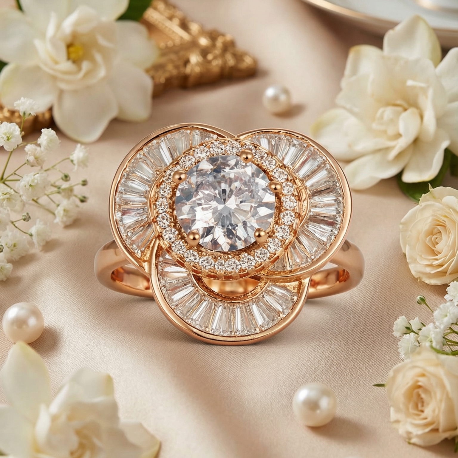 Aurora Bloom Silver Ring