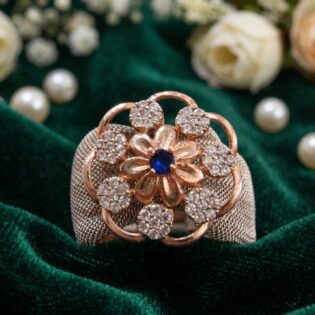 Midnight Blossom Pavé Ring