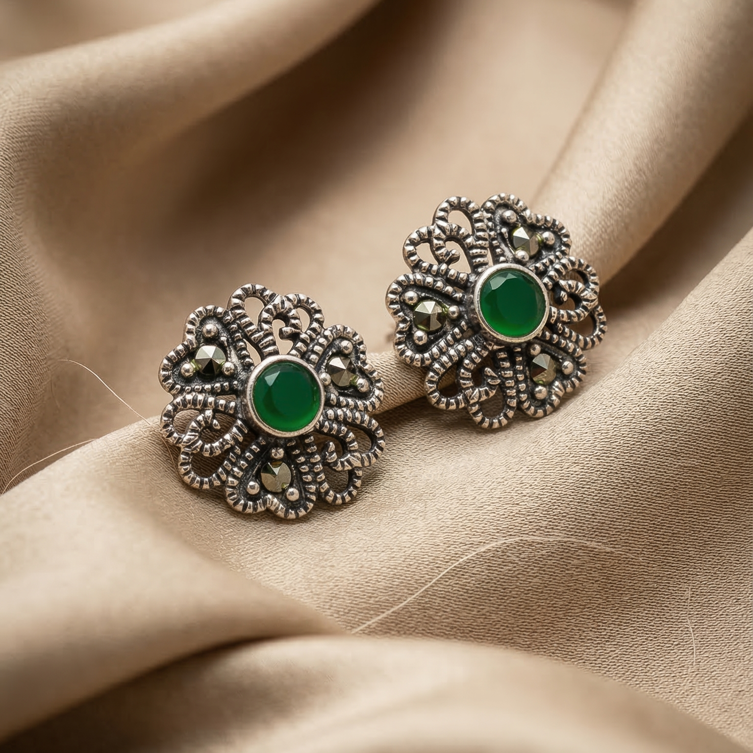 Verdant Filigree Bloom Studs