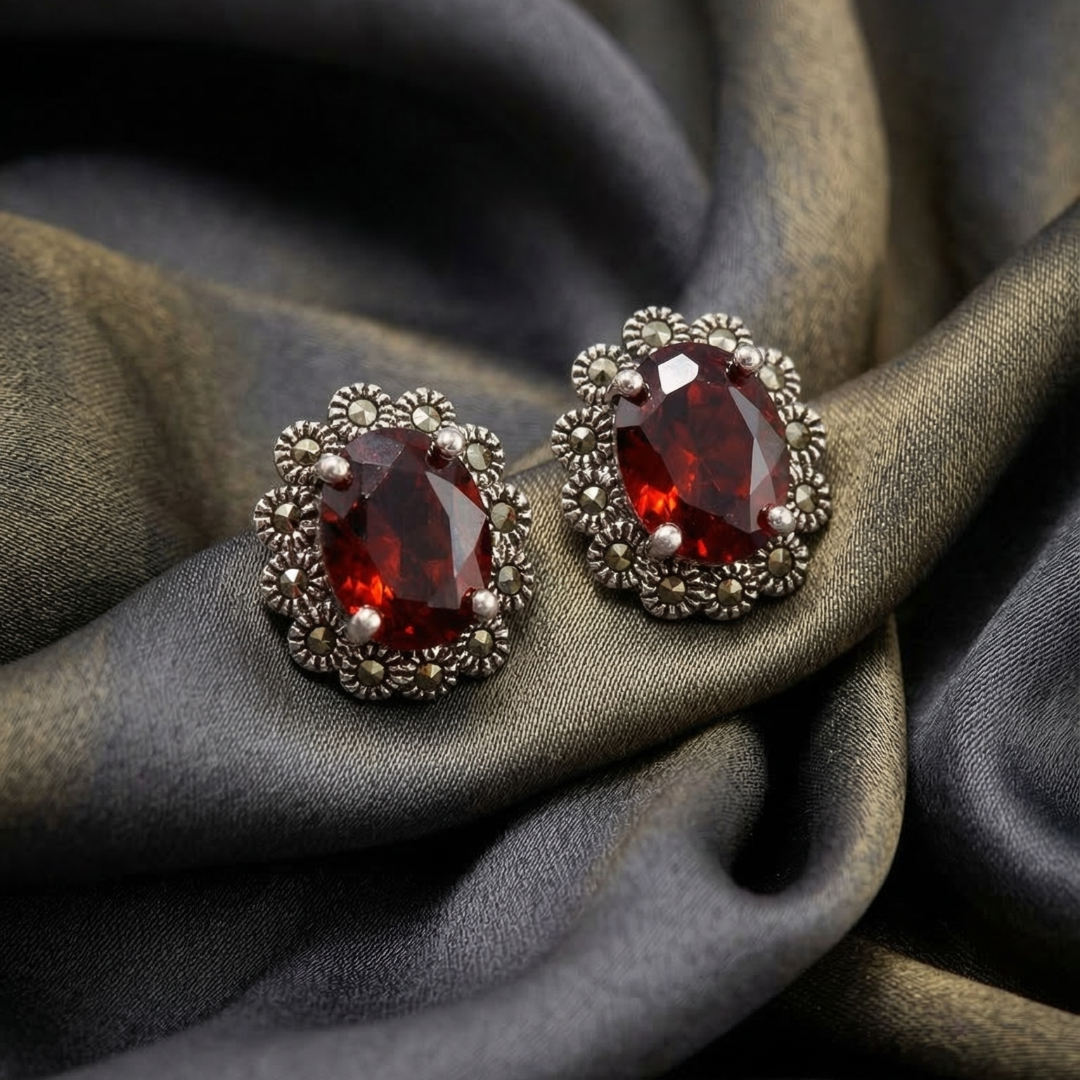 Crimson Heirloom Halo Studs