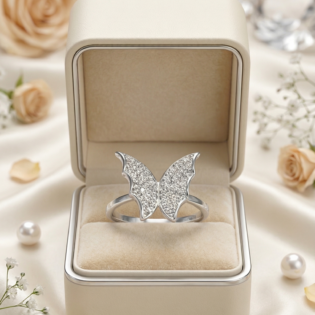 Luna Flutter Silver Ring - Image 3