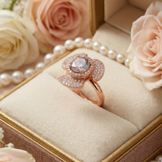 Celeste Petal Silver Ring - Image 3