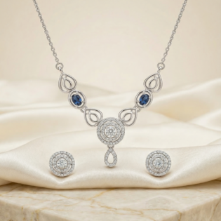 Silver Luminara Teardrop Pendant Set