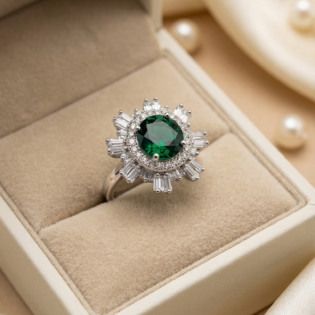 Emerald Halo Royale Ring - Image 3