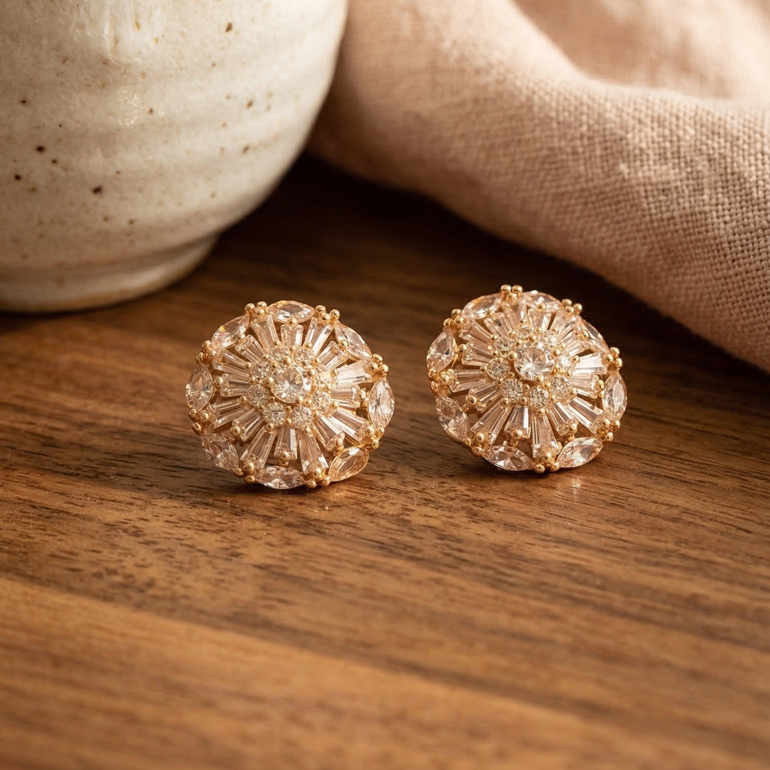 Golden Solstice Stud Earrings