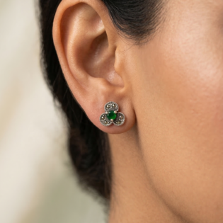Emerald Trinity Bloom Studs - Image 2