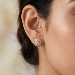 Golden Solstice Stud Earrings - Image 2