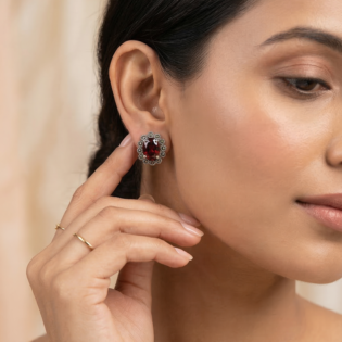 Crimson Heirloom Halo Studs - Image 4
