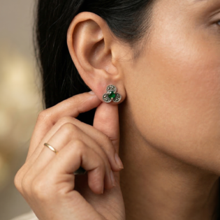 Emerald Trinity Bloom Studs - Image 4