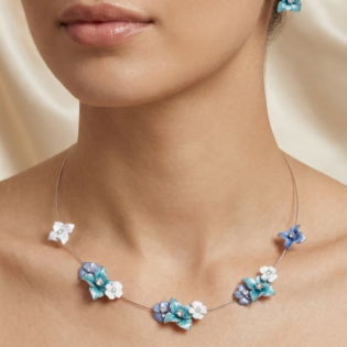 Azure Blossom Silver Pendant Set - Image 4