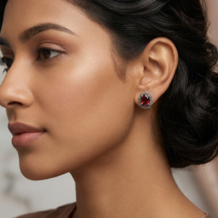 Crimson Heirloom Halo Studs - Image 5